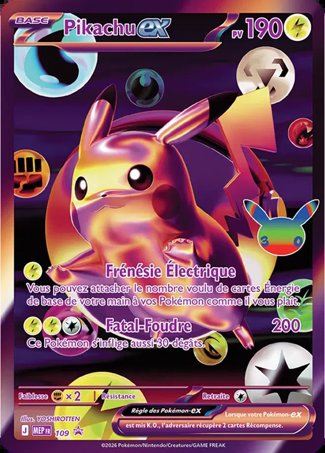 Carte promo Pikachu-ex Soirée